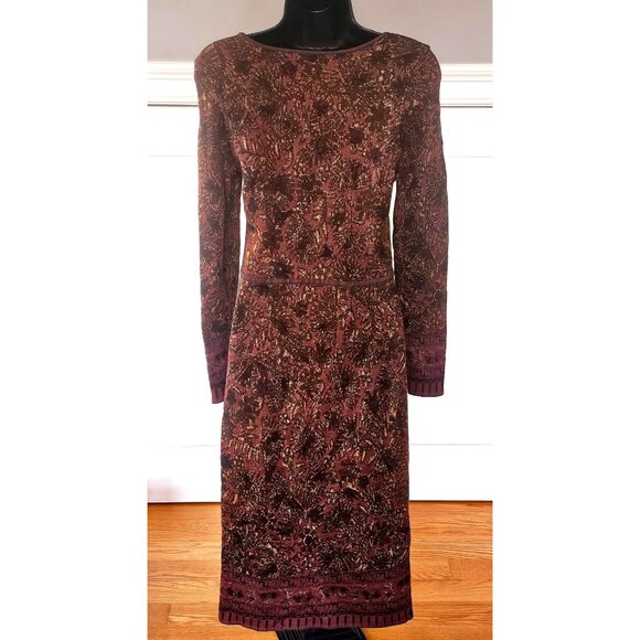 Peruvian Connection Jacquard Sweater Knit Body Con Womens Dress SMALL - Picture 6 of 14